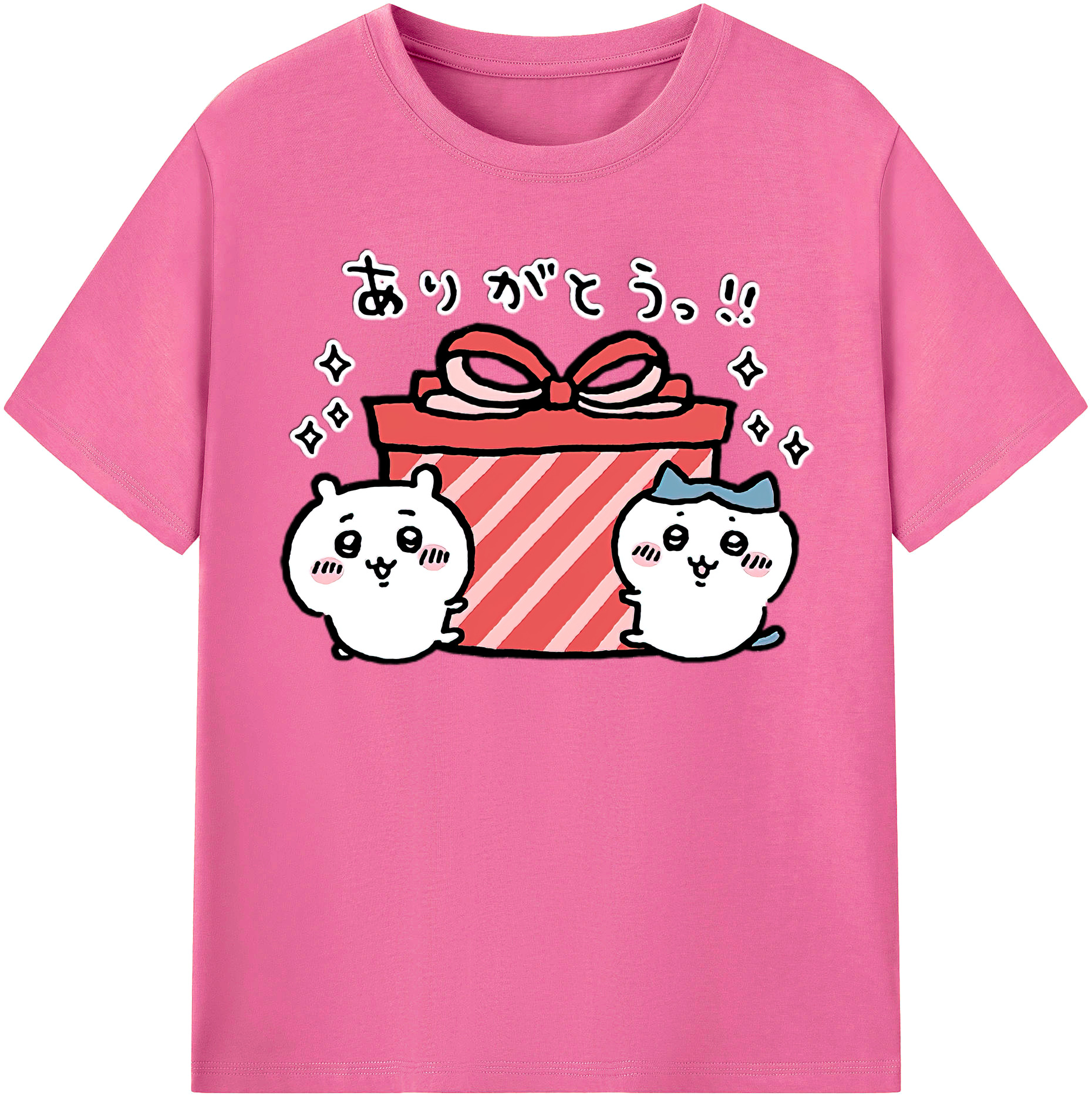 （画像用） ちいかわ ハチワレ Chii-kawa hachiware レディースカジュアルプリントTシャツ（綿100％）